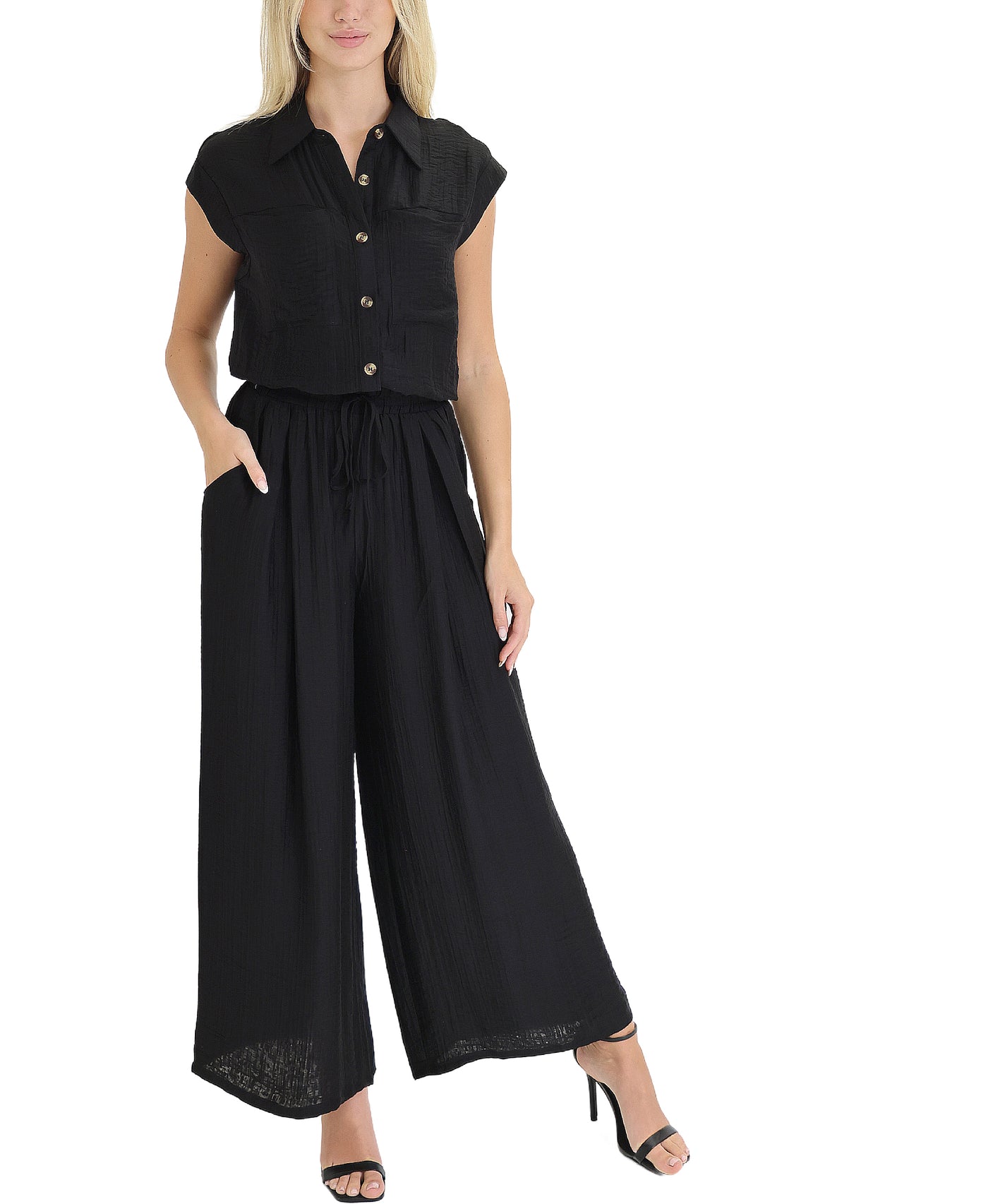 Top & Wide Leg Pants Set- 2 Pc Set view 1