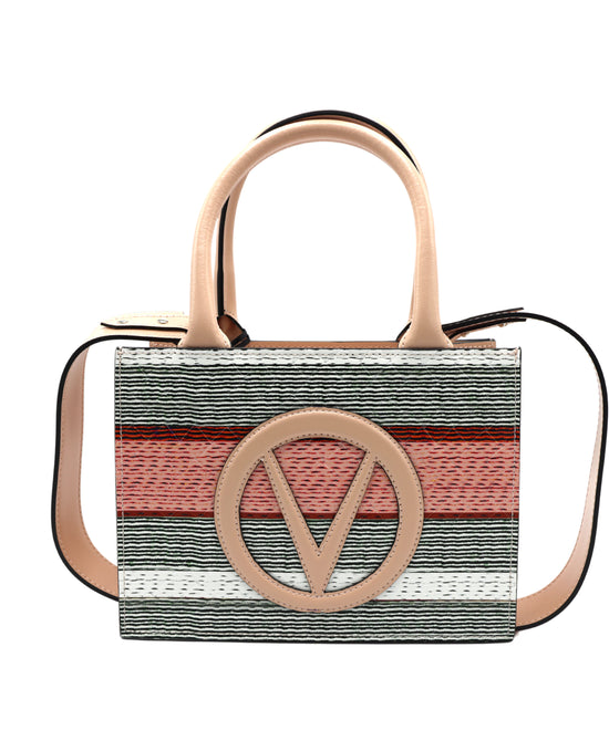 Leather Striped Quilted Handbag view 