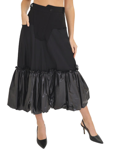 Faux Leather Trim Skirt image 1