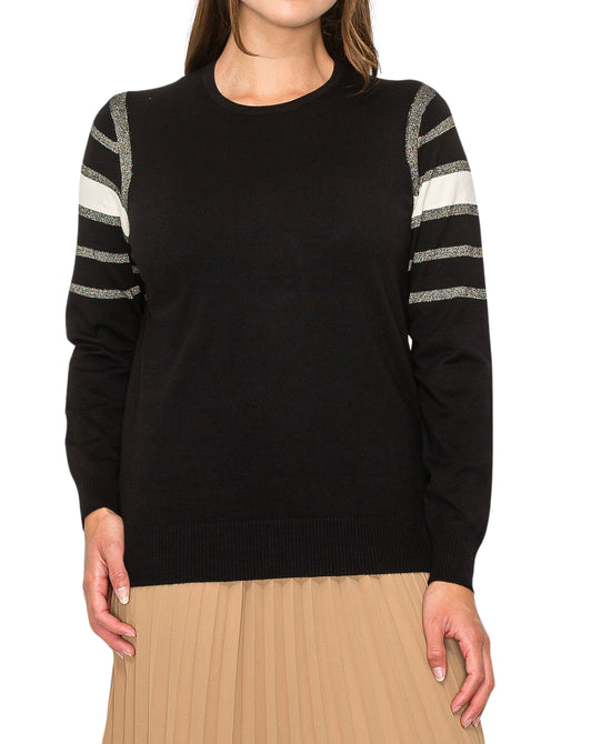 Sweater w/ Shimmer Stripes view 