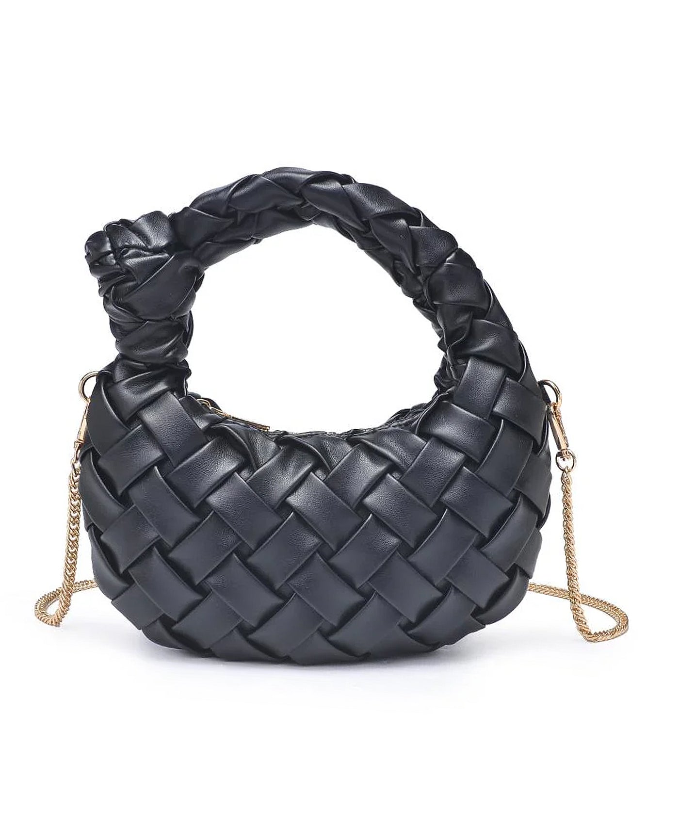 Woven Vegan Leather Handbag view 1