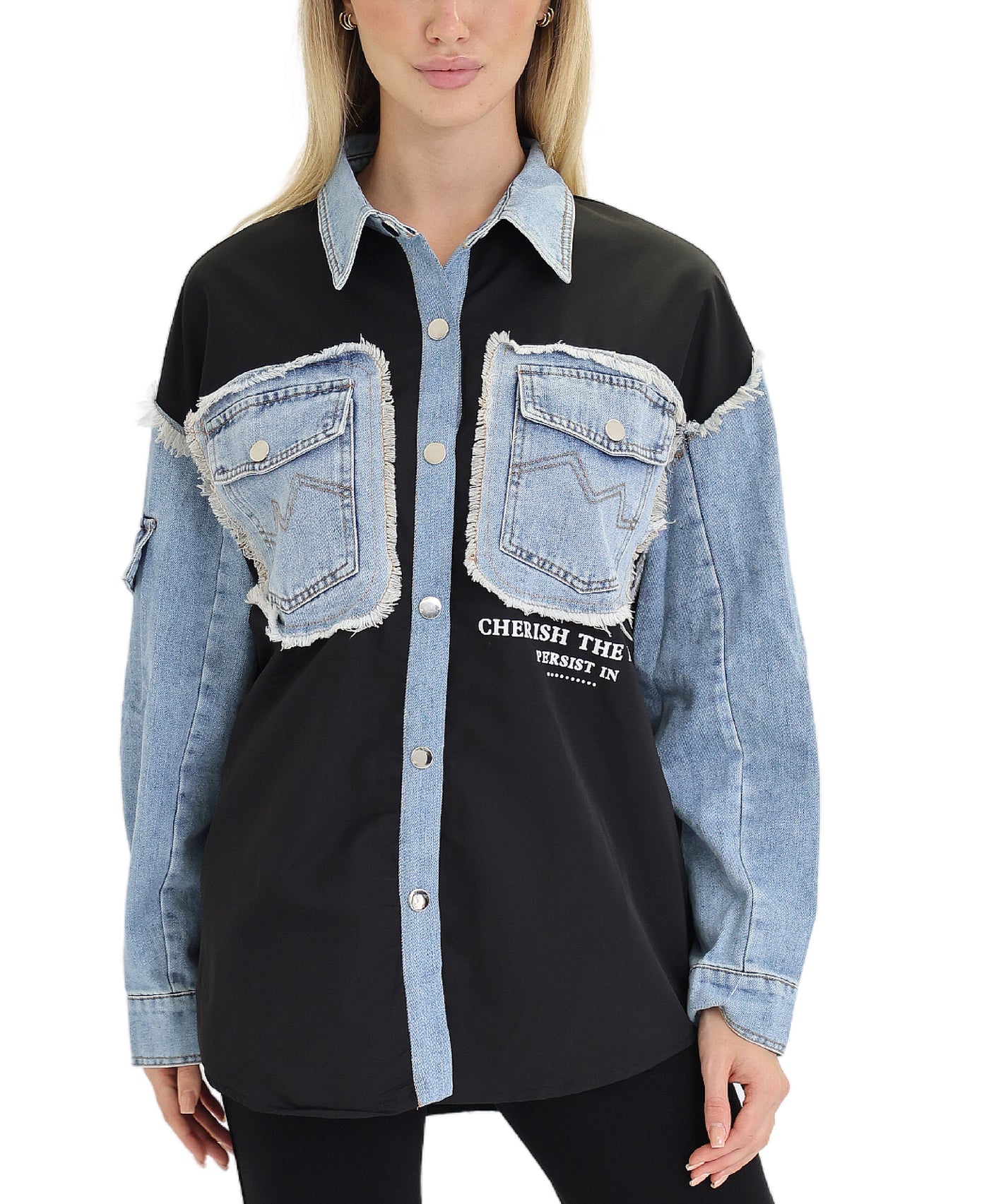 Top w/ Denim Trim view 1