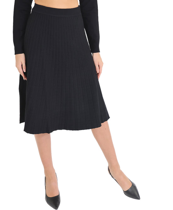 Pleated Knit Skirt view 