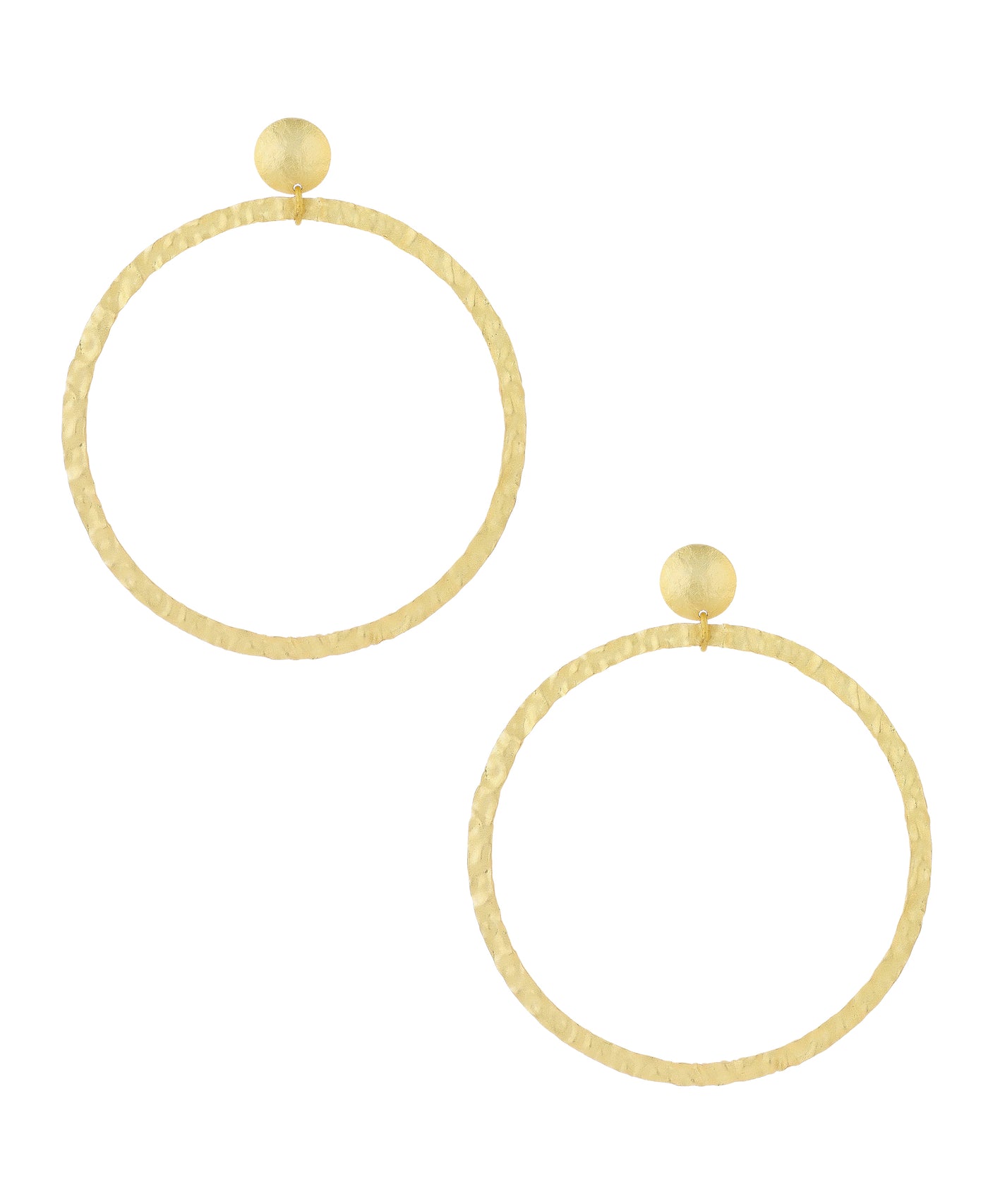 Hammered Front Hoop Earrings view 1