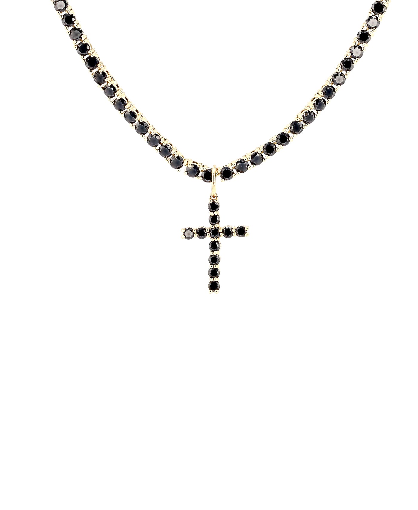 Men's Cross Tennis Necklace w/ Cubic Zirconia view 1