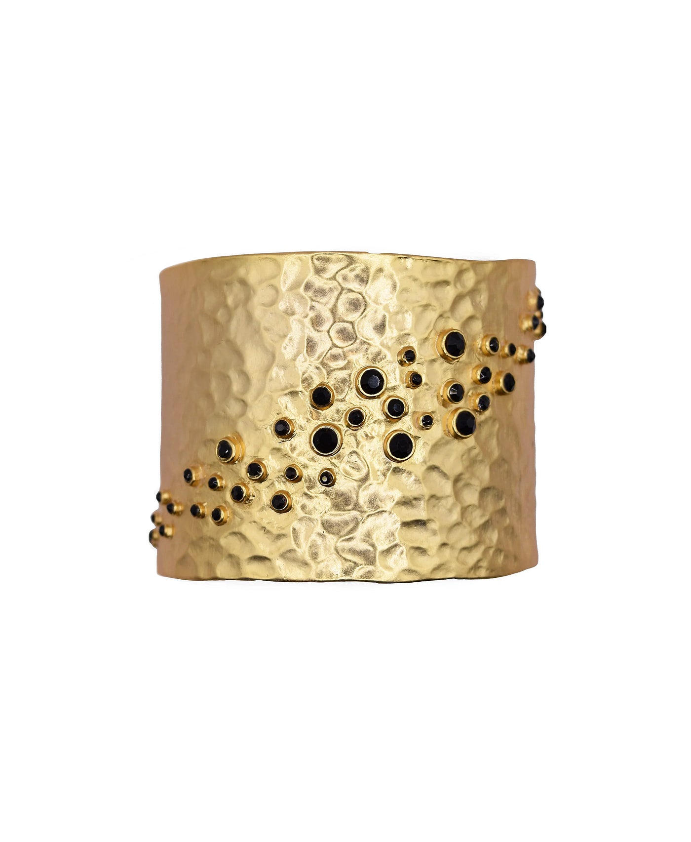 Hammered Metal Cuff Bracelet w/ CZ Accent view 1