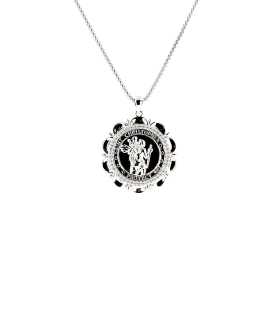 Men's Necklace w/ Saint Christopher Pendant view 