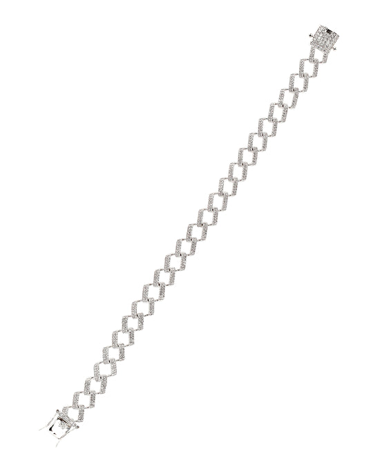 Men's Chain Link Bracelet w/ Cubic Zirconia view 