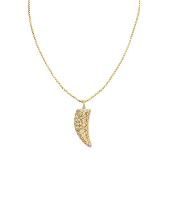 CZ Horn Chain Necklace view 