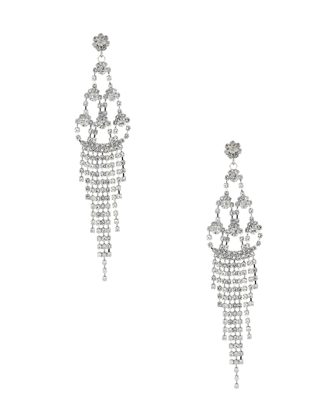 Tiered Rhinestone Drop Earrings view 1