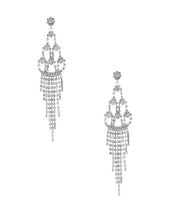 Tiered Rhinestone Drop Earrings view 