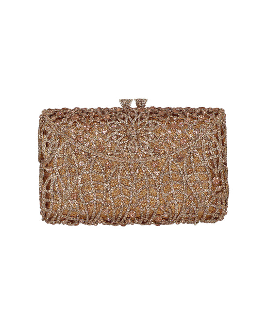 Leaf & Flower Hard Case Crystal Evening Clutch view 