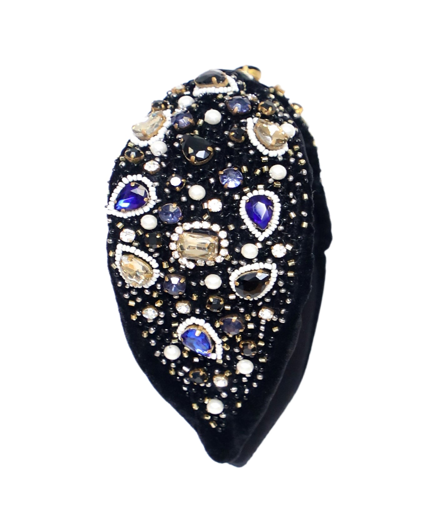 Embellished Velvet Knotted Headband view 1