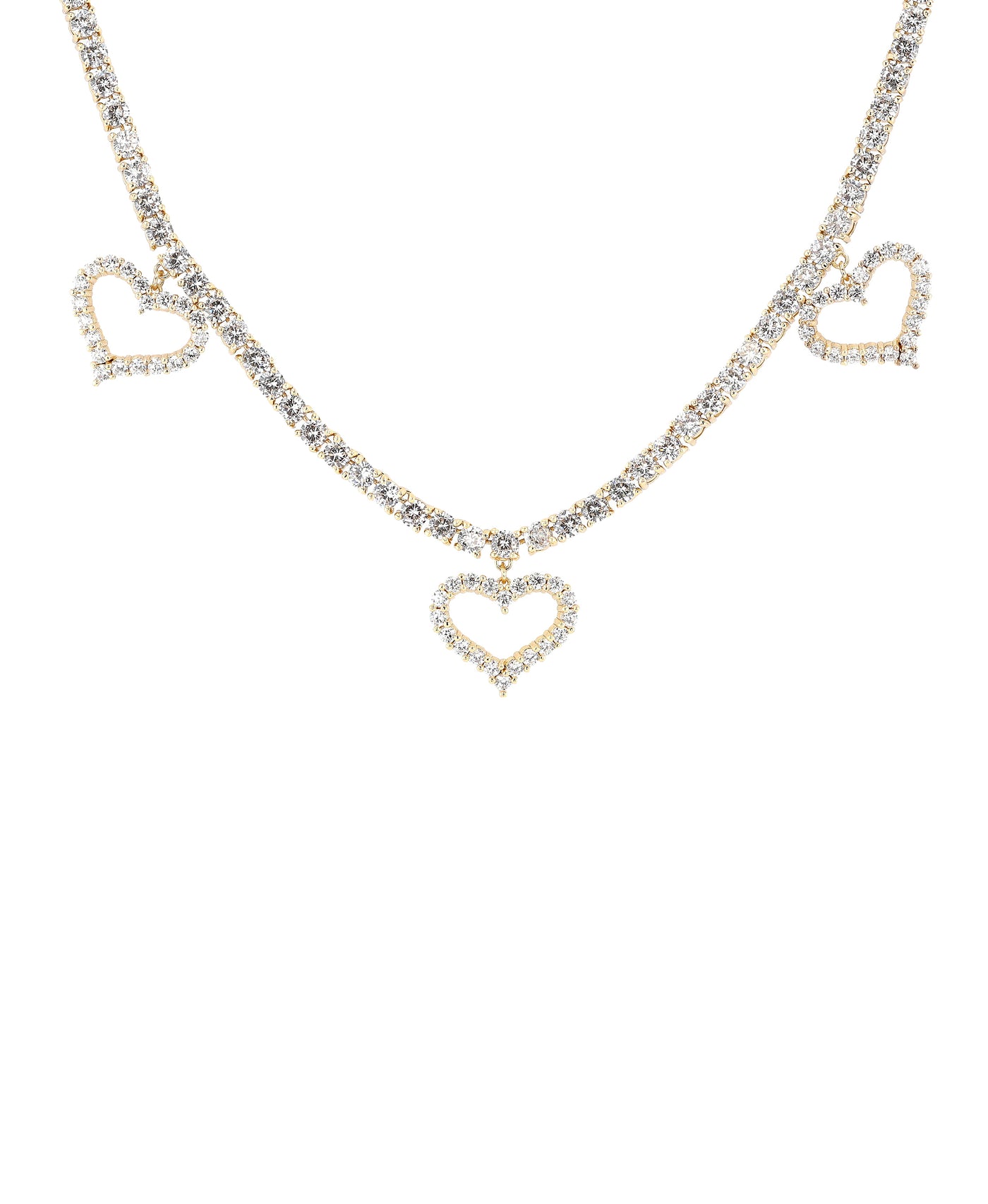 Hearts Tennis Necklace w/ Cubic Zirconia view 1