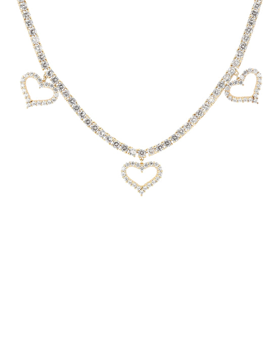 Hearts Tennis Necklace w/ Cubic Zirconia view 