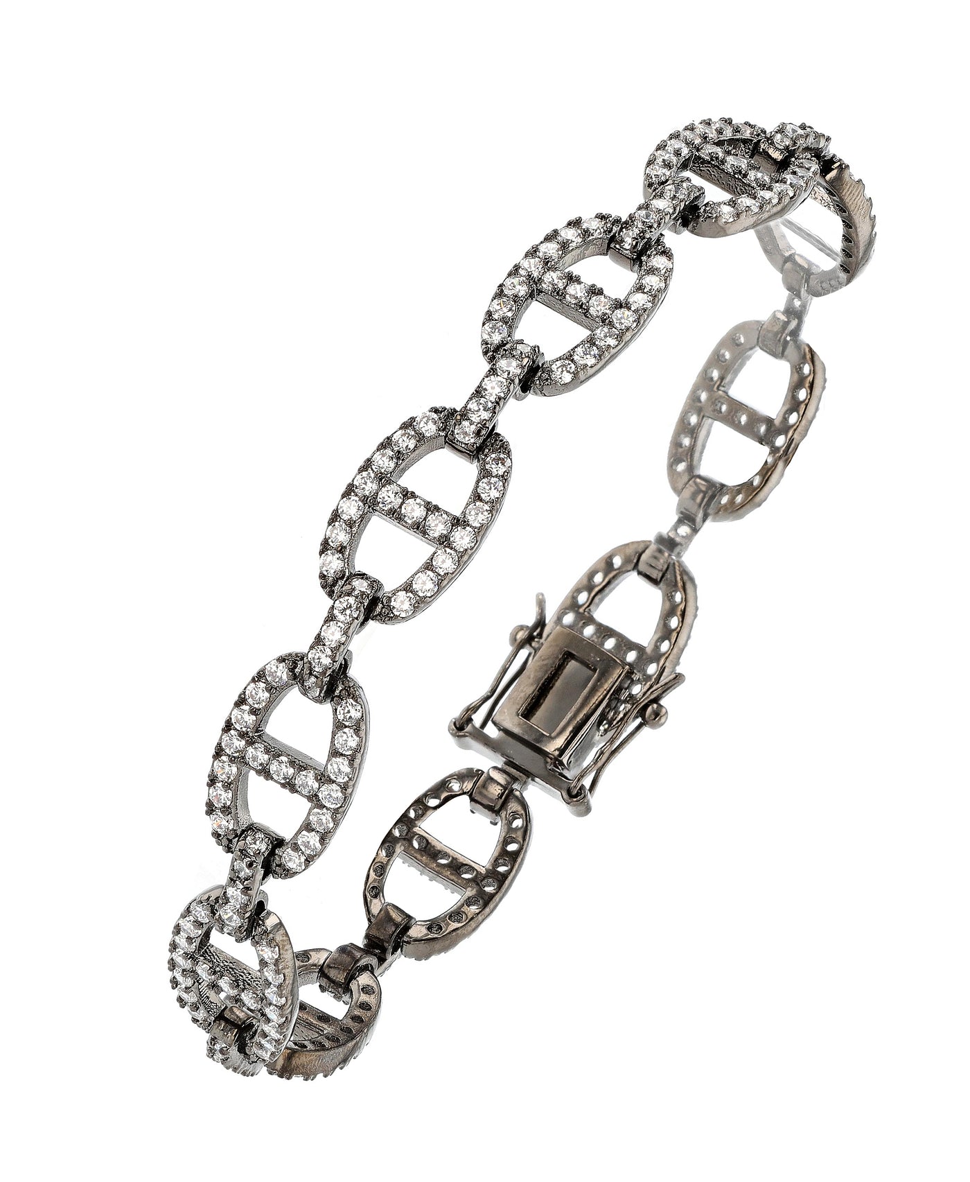 Open Link Bracelet w/ Cubic Zirconia view 1