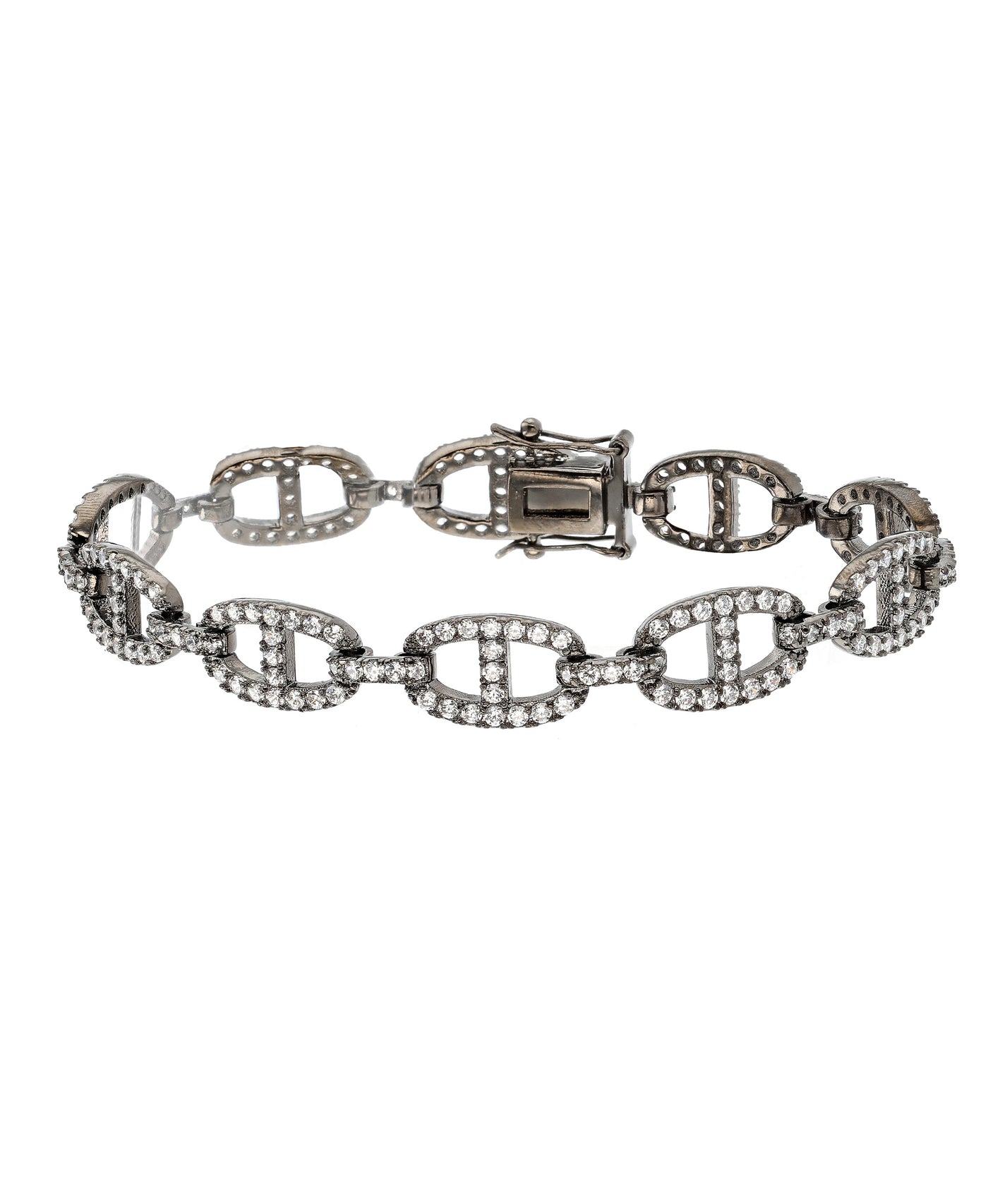 Open Link Bracelet w/ Cubic Zirconia view 2