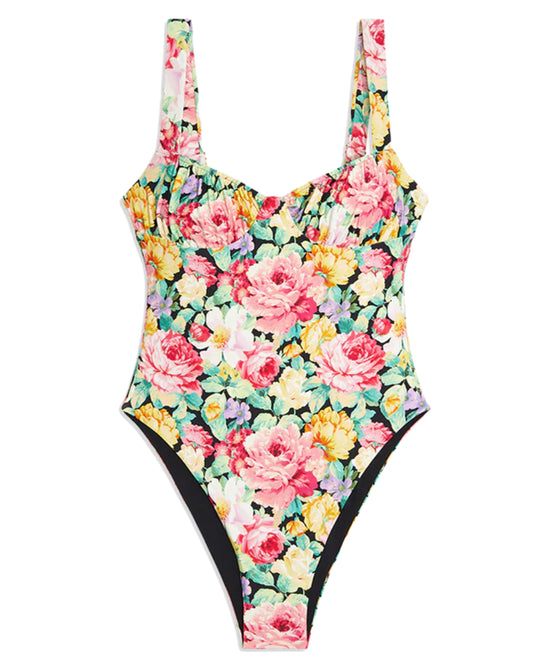 Vintage Rose Print One-Piece Swimsuit view 