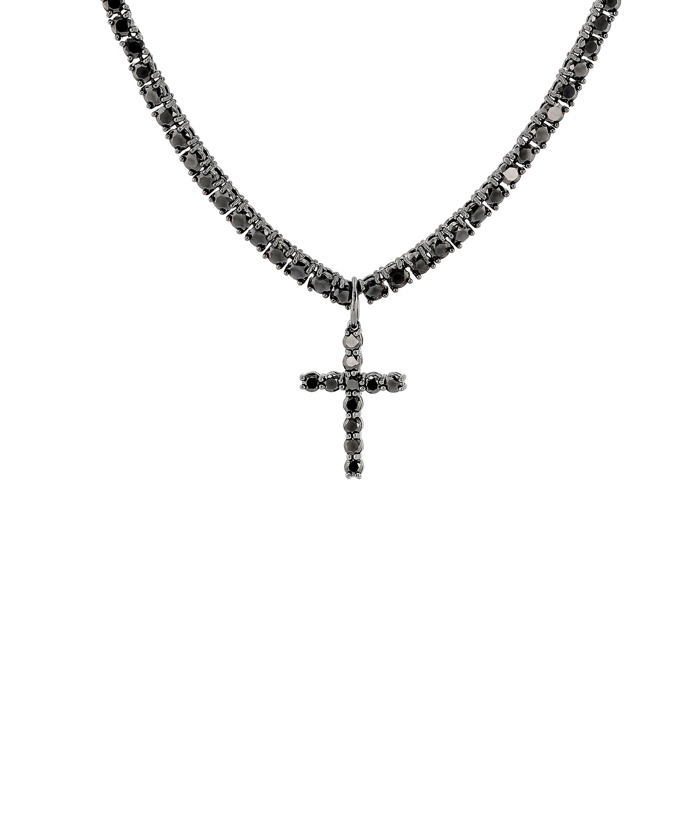 Men's Cross Tennis Necklace w/ Cubic Zirconia view 1