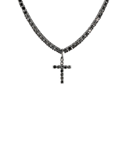 Men's Cross Tennis Necklace w/ Cubic Zirconia image 1