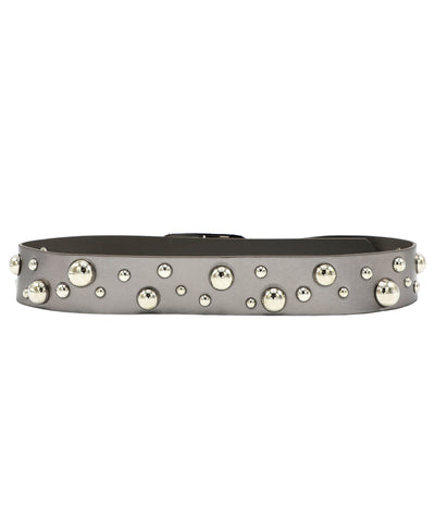 Metallic Faux Leather Studded Belt image 2