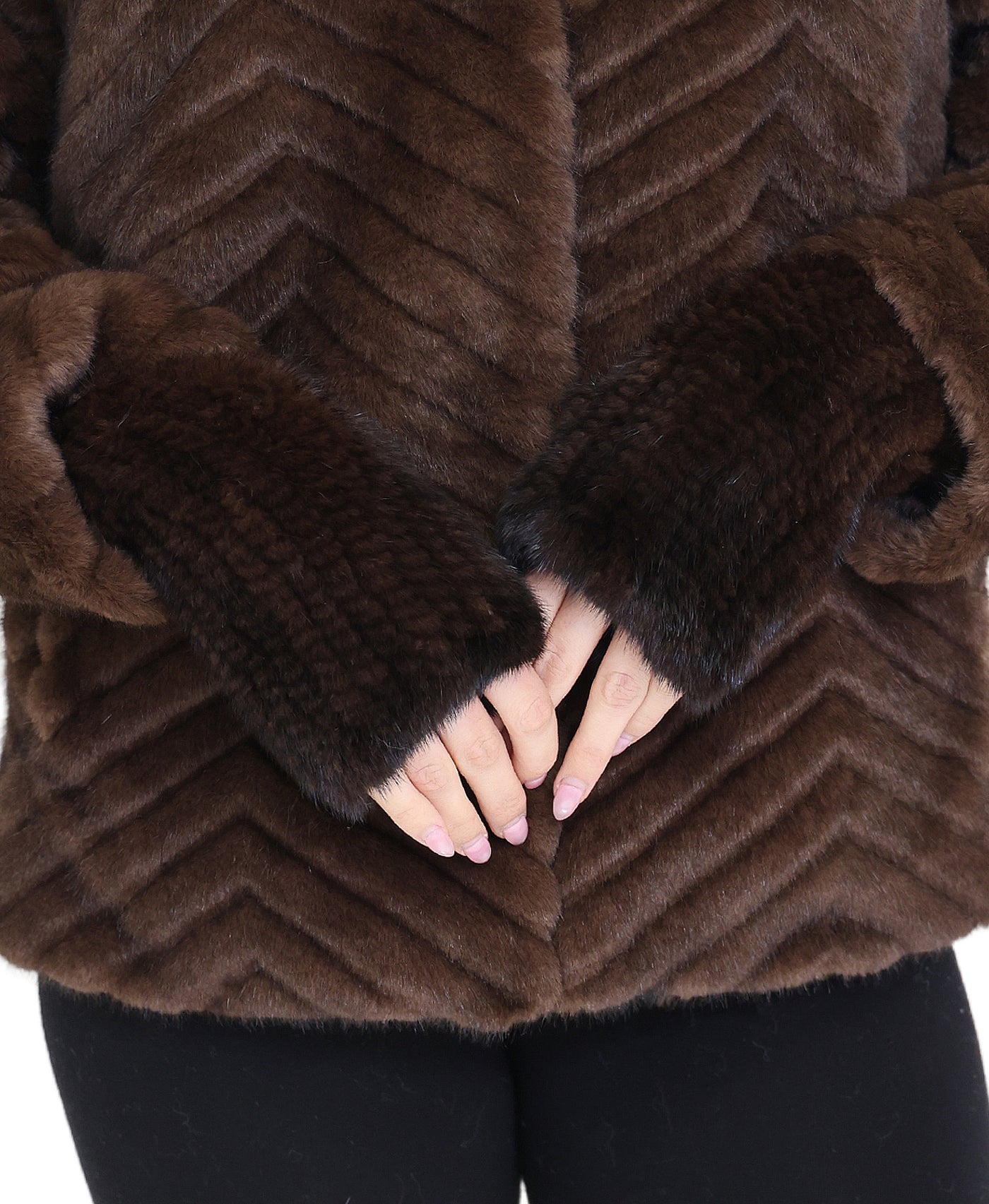 Mink Fingerless Gloves view 1