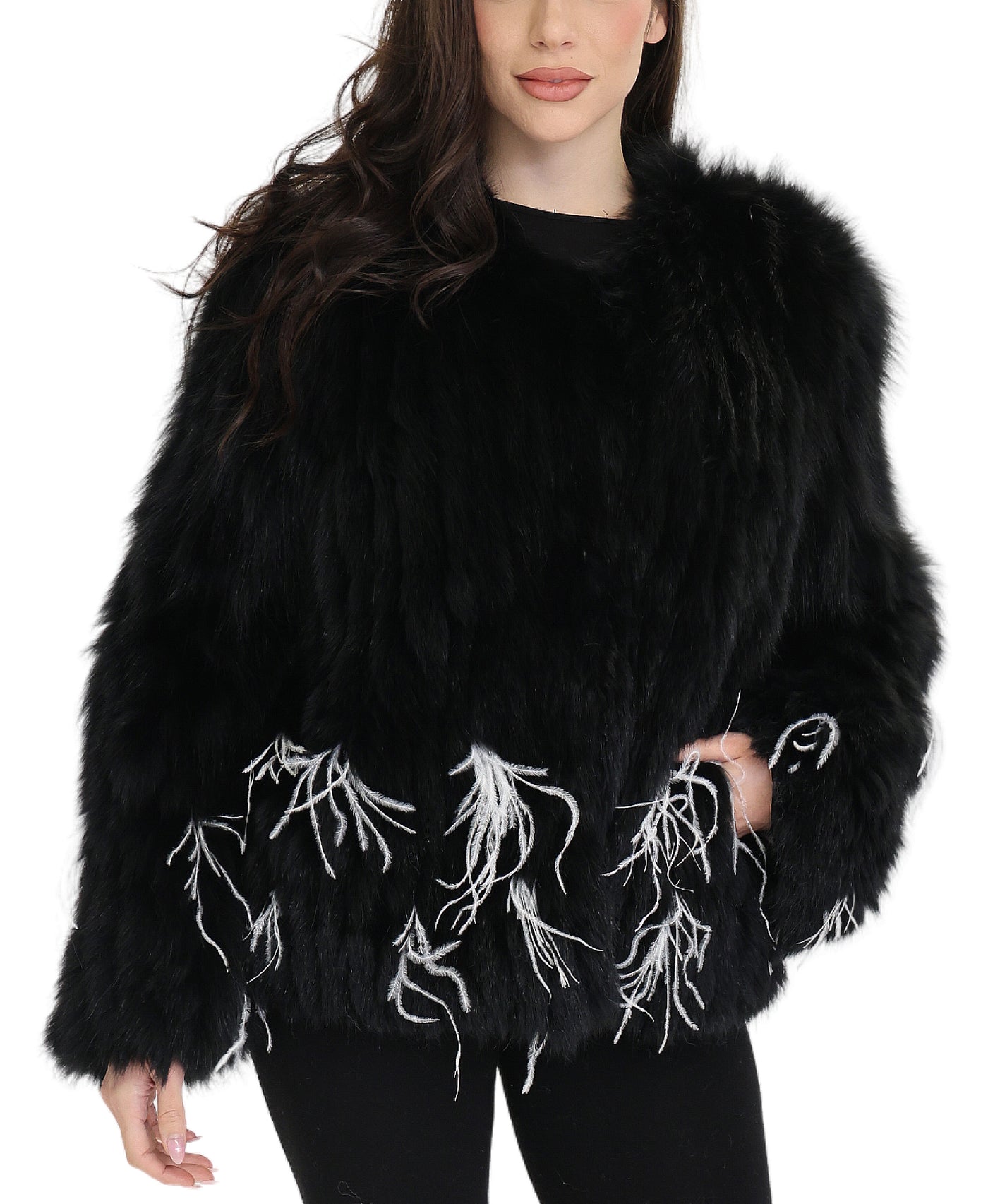 Fox Fur Jacket w/ Feathers view 1