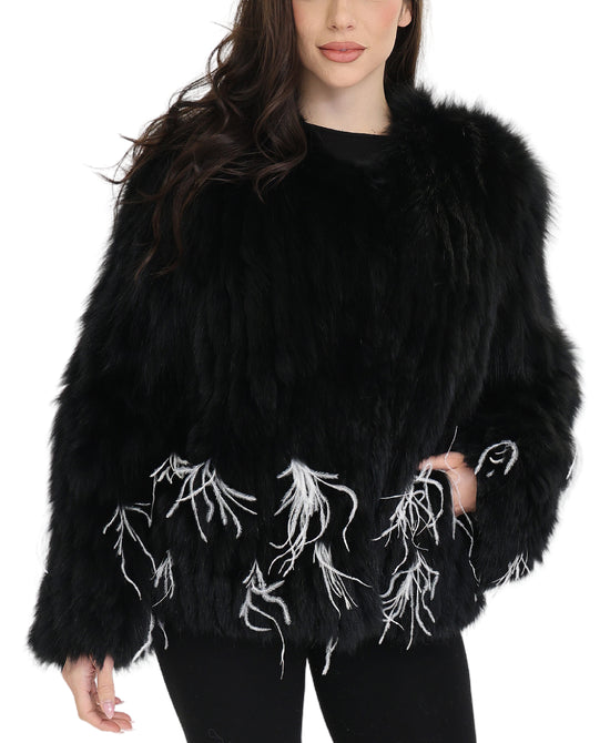 Fox Fur Jacket w/ Feathers view 