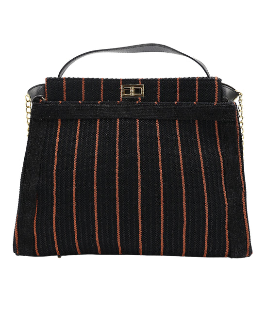 Large Metallic Stripe Handbag view 