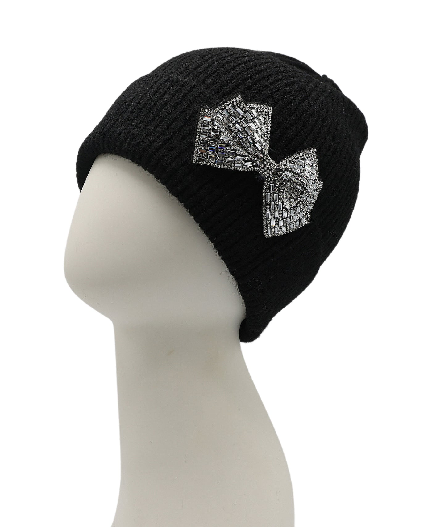 Wool Hat w/ Rhinestone Bow view 1