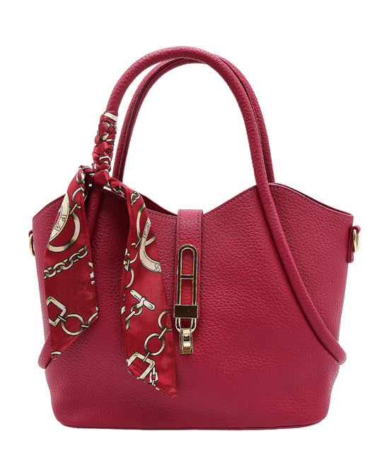 2in1 Leather Handbag w/ Twilly view 