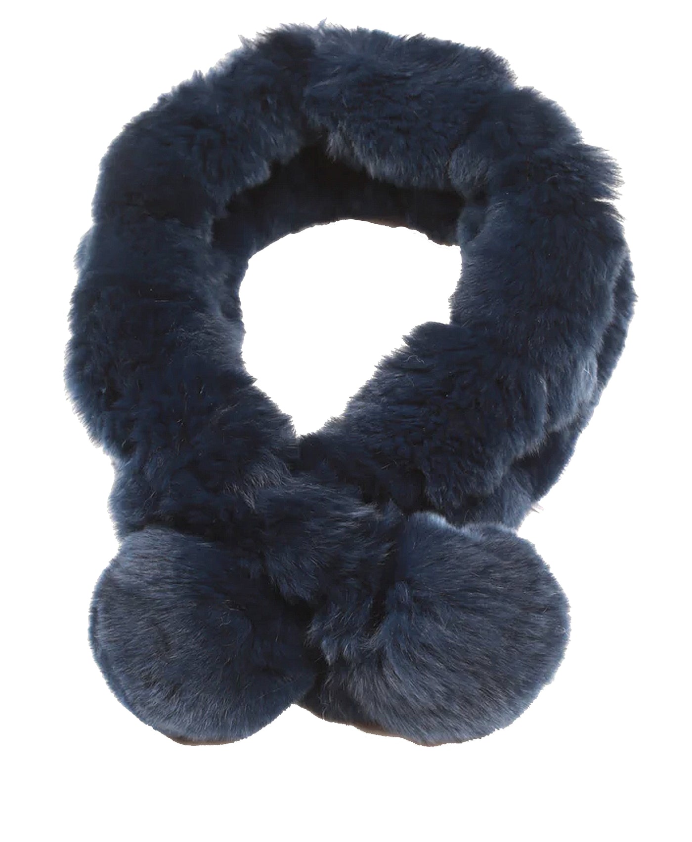 Fur Pull Thru Scarf w/ Poms view 2