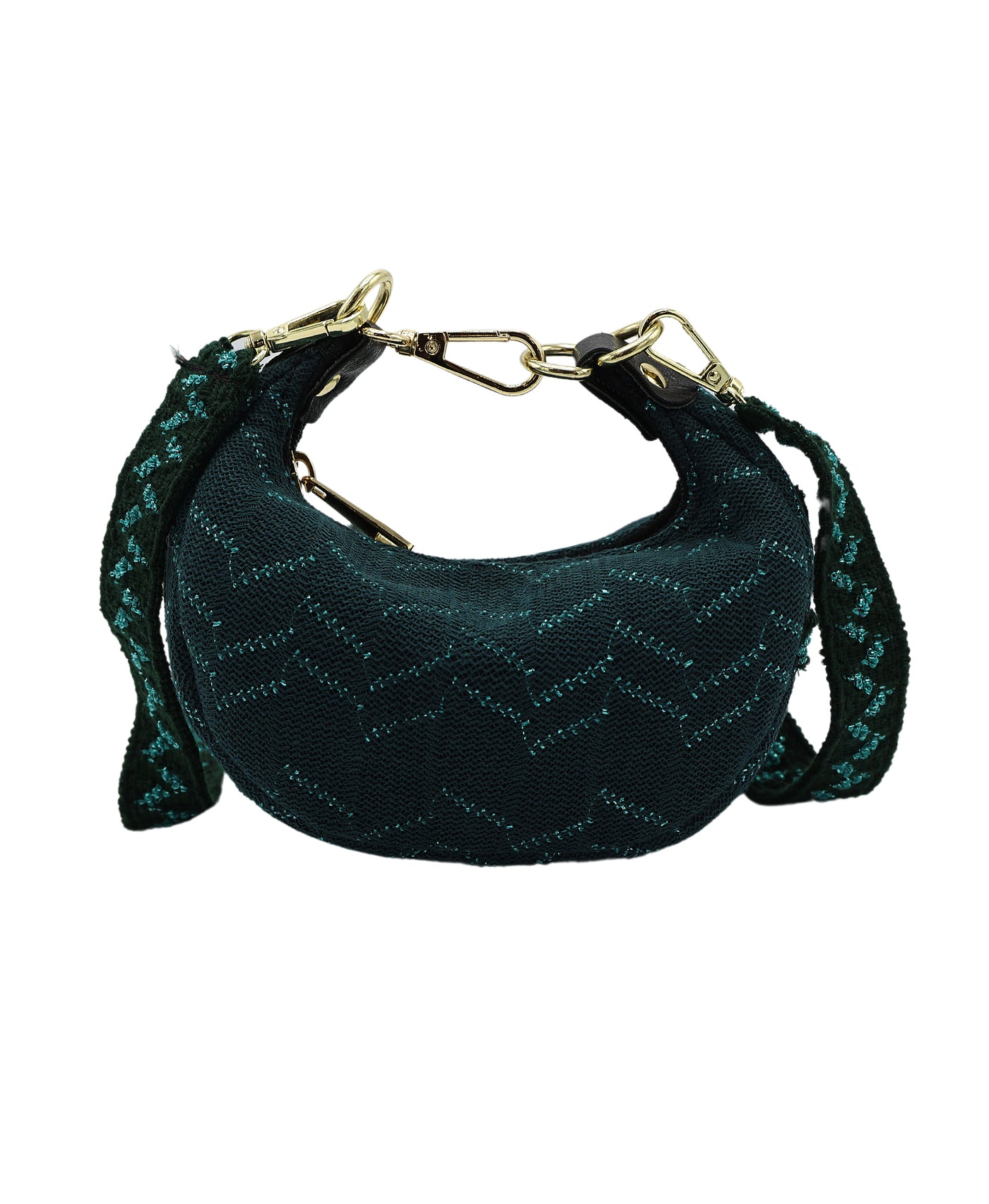 Mini Metallic Zig-Zag Crossbody Bag view 1