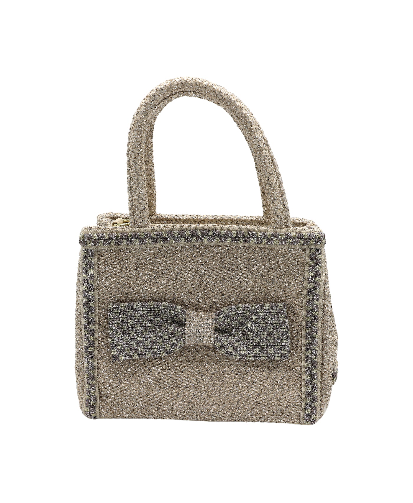 Metallic Mesh Handbag w/ Bow view 1