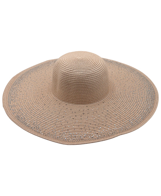 Floppy Straw Hat w/ Rhinestones view 