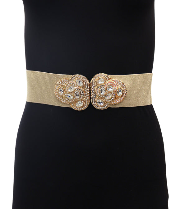 Stretch Buckle Belt w/ Crystals view 