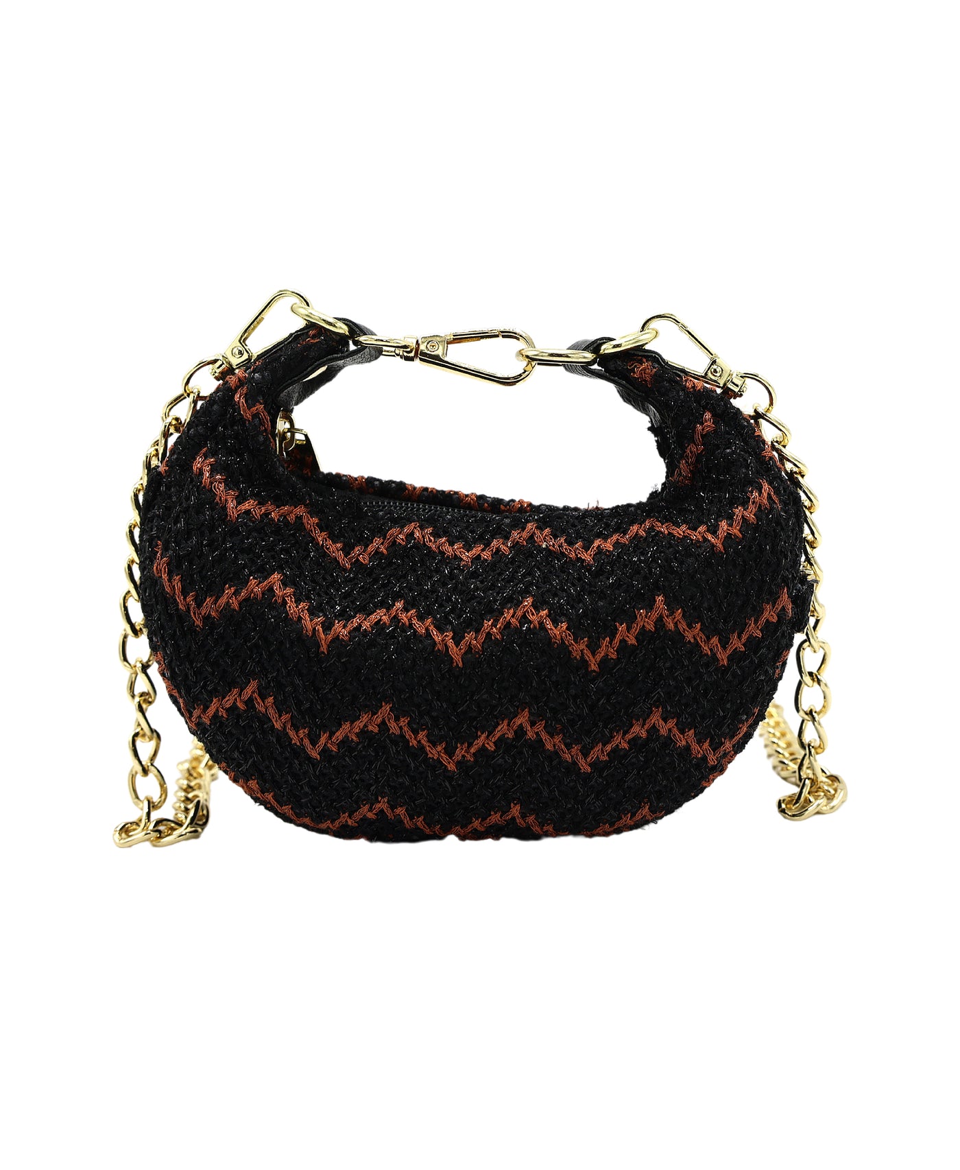 Mini Zig-Zag Metallic Mesh Crossbody Bag view 1