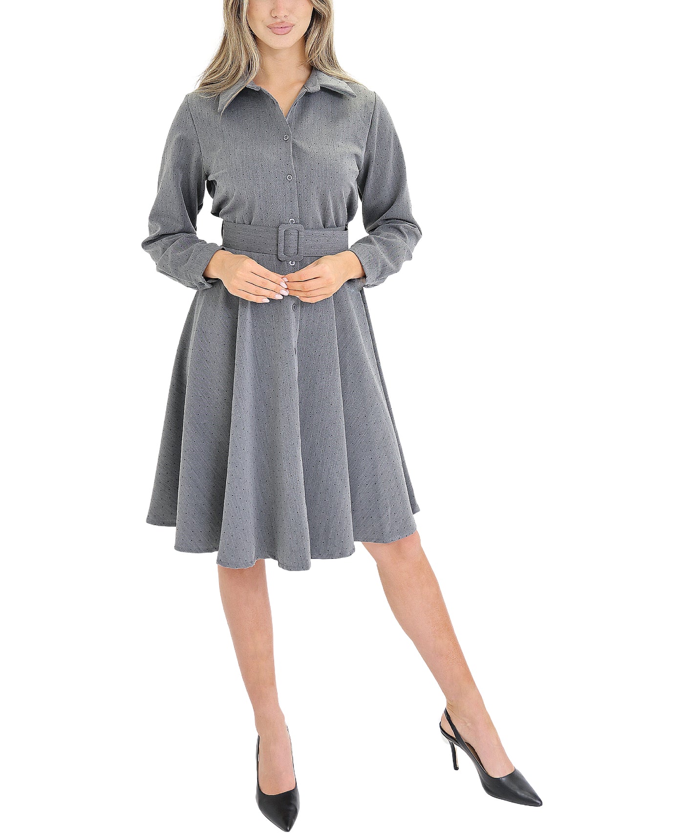 Crystal Accent Shirt Dress view 1