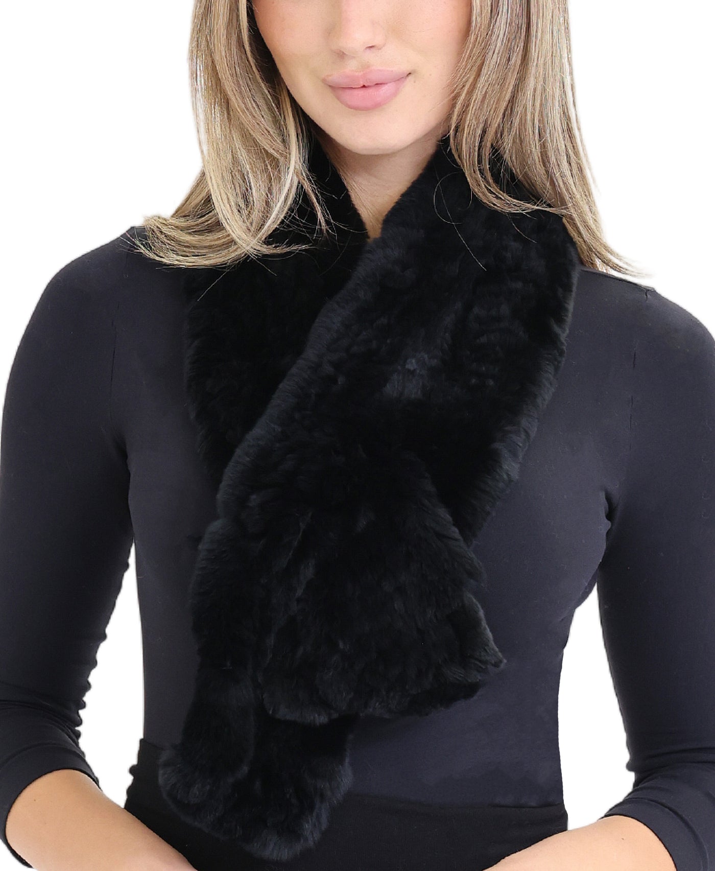 Fur Knit Pull Thru Scarf view 1