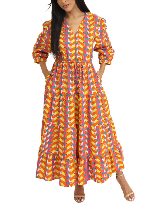 Printed Tiered Maxi Dress view 