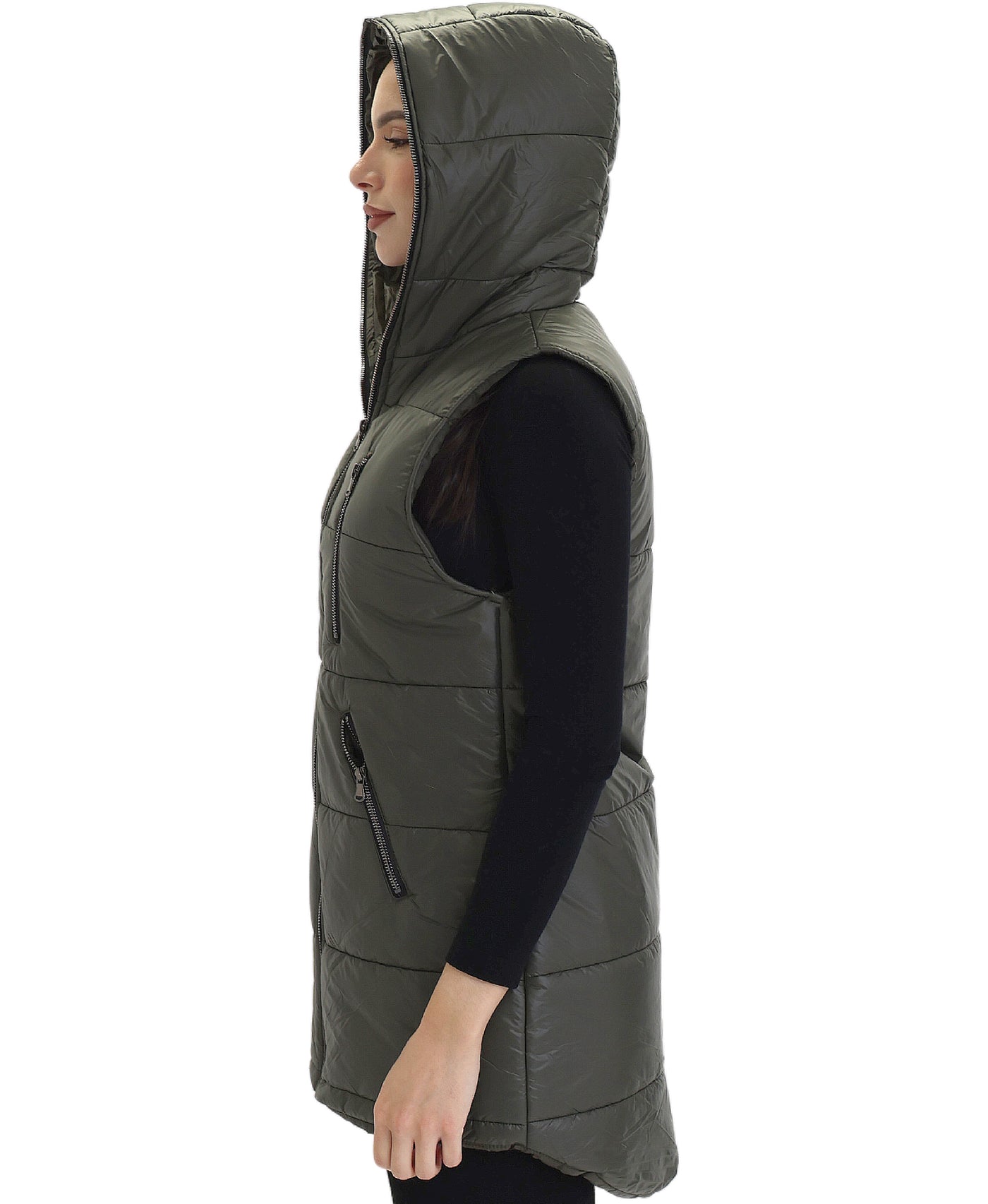 Puffer Vest w/ Hood view 2