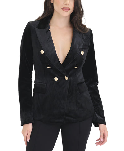 Velvet Double Breasted Blazer image 1