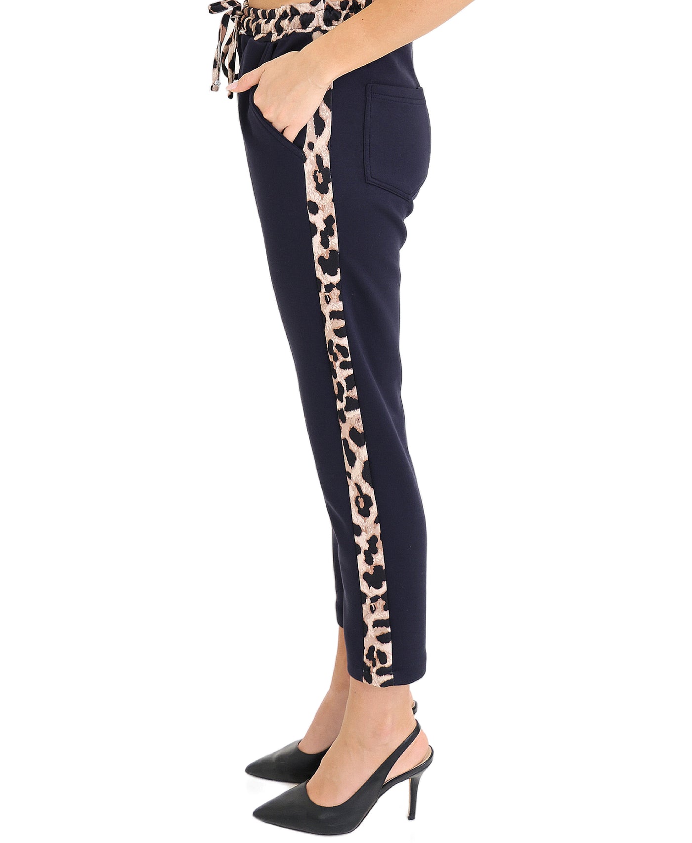 Pants w/ Leopard Print Trim view 2