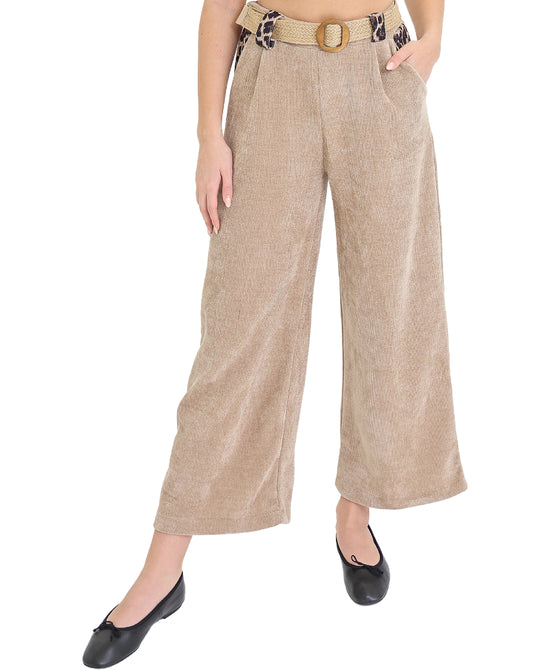 Velour Pants w/ Leopard Trim view 