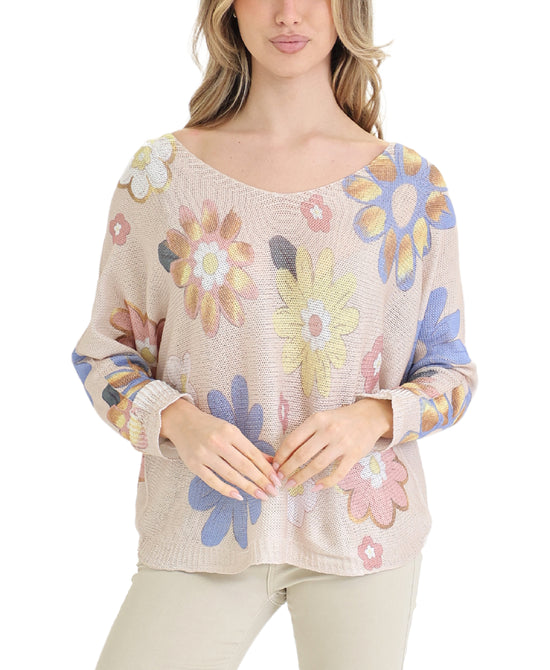 Floral Knit Top view 