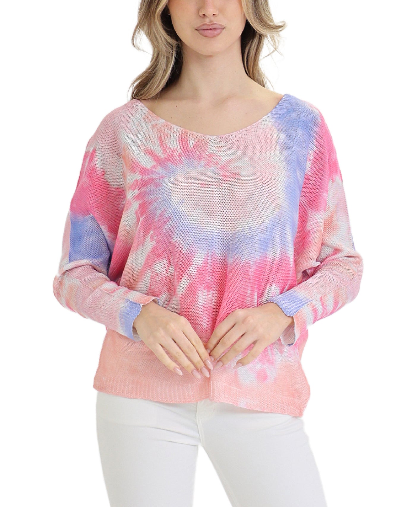 Tie Dye Print Knit Top view 1