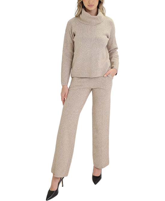 Cowl Neck Sweater & Pants Set- 2 Pc Set view 