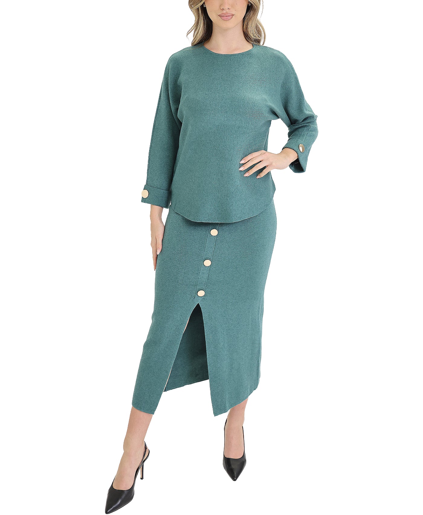 Sweater & Midi Skirt Set- 2 Pc Set view 1