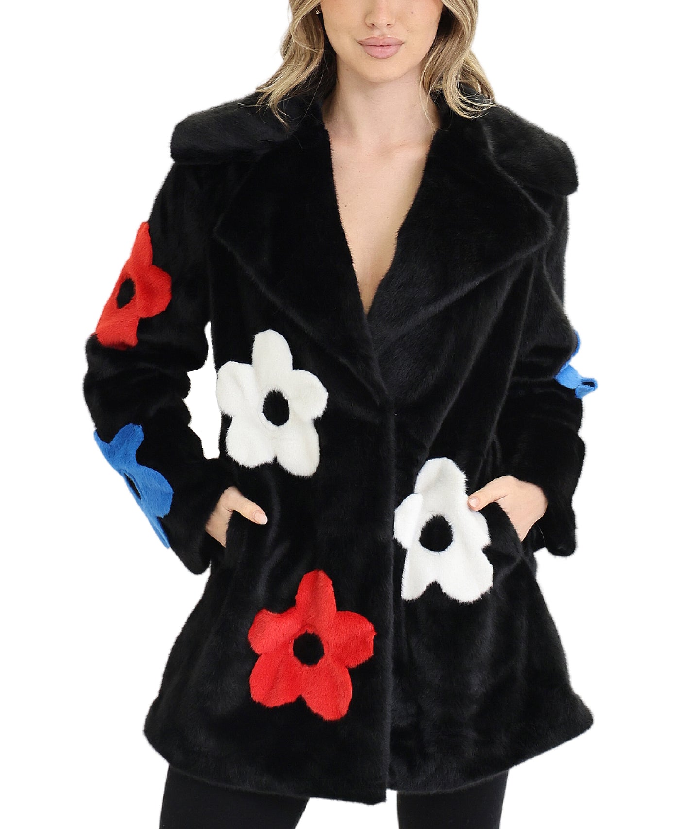 Faux Fur Flower Coat view 1