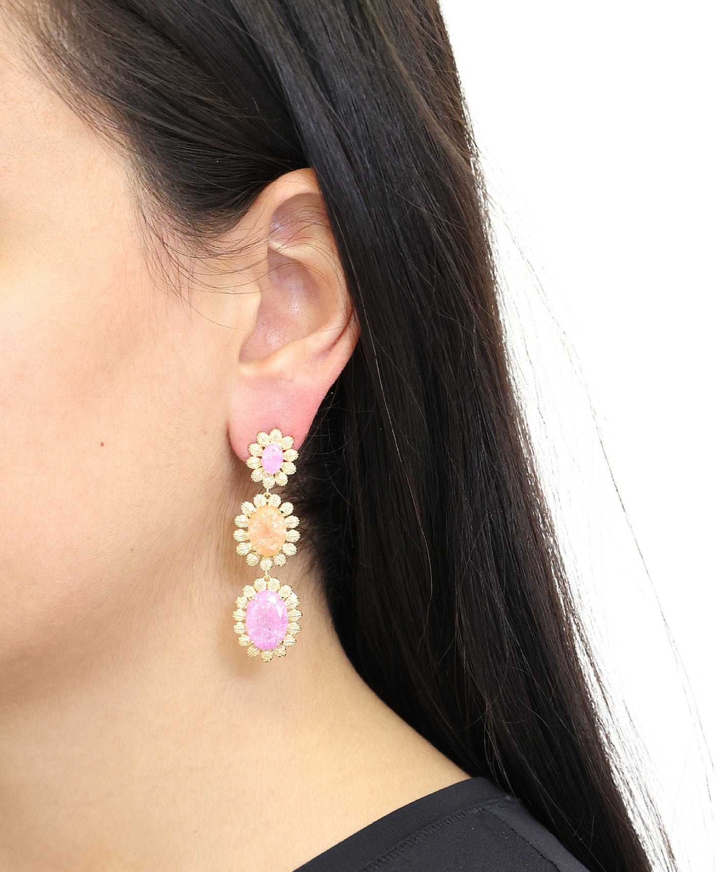 Flower Drop Earrings view 1